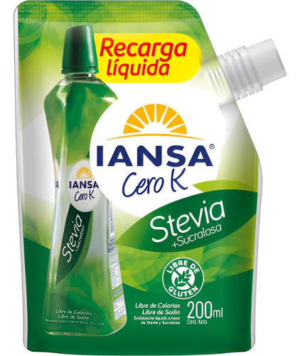 Recarga De Endulzante Stevia Sucralosa 200ml Iansa - Lireke