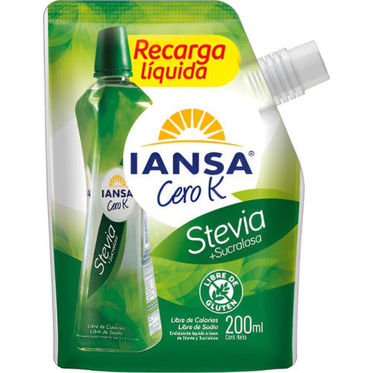 Recarga De Endulzante Stevia Sucralosa 200ml Iansa - Lireke