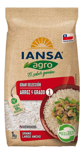 Arroz Iansa 1 Kg Grado 1 Largo Ancho - Lireke