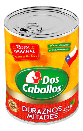 Duraznos En Mitades 425g Conserva Dos Caballos - Lireke