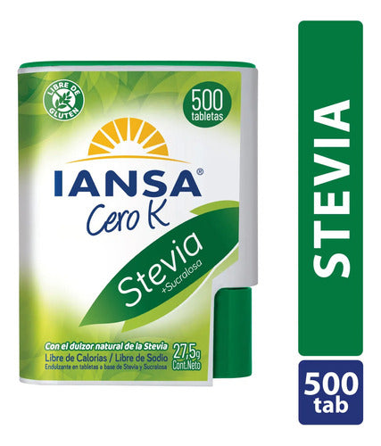 Dispensador De Stevia Sucralosa 500 Tabletas Iansa