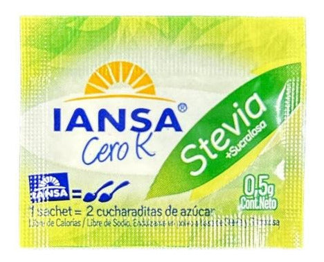 Stevia En Sachet 0,5g 2000 Unidades Iansa