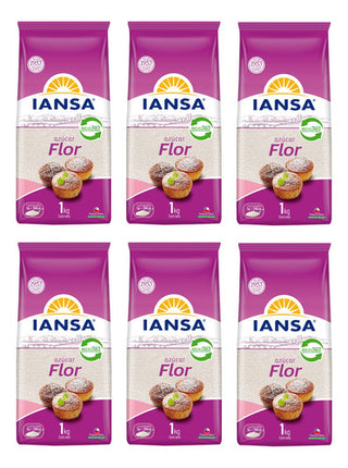 Pack X6 Azúcar Flor 1kg Iansa - Lireke