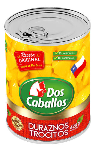 Duraznos En Trocitos 425g Conserva Dos Caballos - Lireke