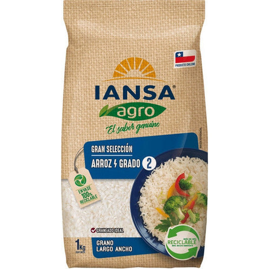 Arroz Iansa 1 Kg Grado 2 Largo Ancho - Lireke