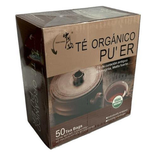 Té Pu Erh Orgánico Caja De 50 Bolsitas